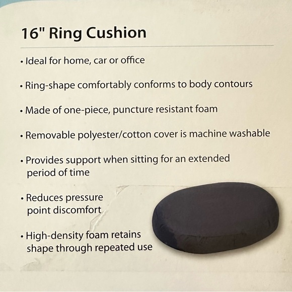 16" Ring Donut Cushion 16" x 13" x 3" - Picture 3 of 8